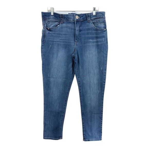 Democracy Jeans Size 16 Ab Solution Mid Rise Stretch Light Wash Blue Denim - Picture 1 of 10